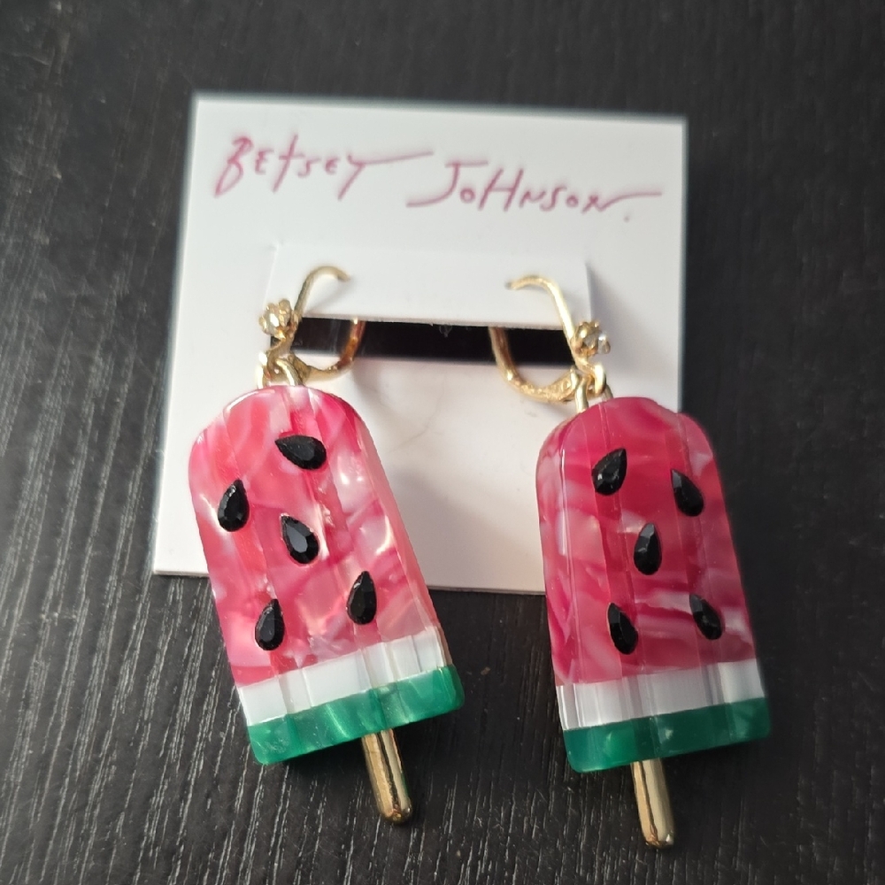 Betsey Johnson Pink and Green Popsicle Earrings